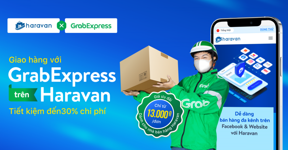 Haravan và Grab Việt Nam hợp tác giúp nhà bán hàng tăng trưởng online mùa lễ tết