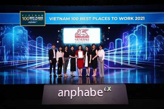 Generali được vinh danh “Top 100 nơi làm việc tốt nhất Việt Nam 2021”