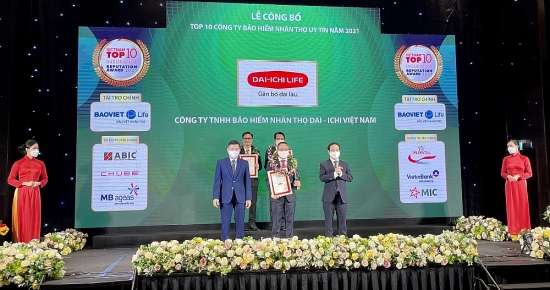 Dai-ichi Life Việt Nam đạt danh hiệu top 3 công ty bảo hiểm nhân thọ uy tín năm 2021