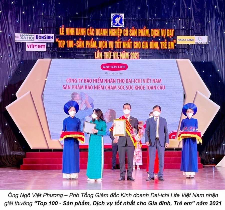 Dai-ichi Life Việt Nam đạt “Top 100 - Sản phẩm, dịch vụ tốt nhất cho gia đình, trẻ em”