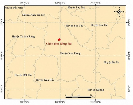 Thêm một trận động đất mạnh 3,6 độ richter ở tỉnh Kon Tum