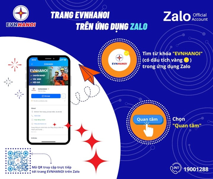 EVNHANOI: Tra cứu thông tin tiền điện dễ dàng trên ứng dụng Zalo