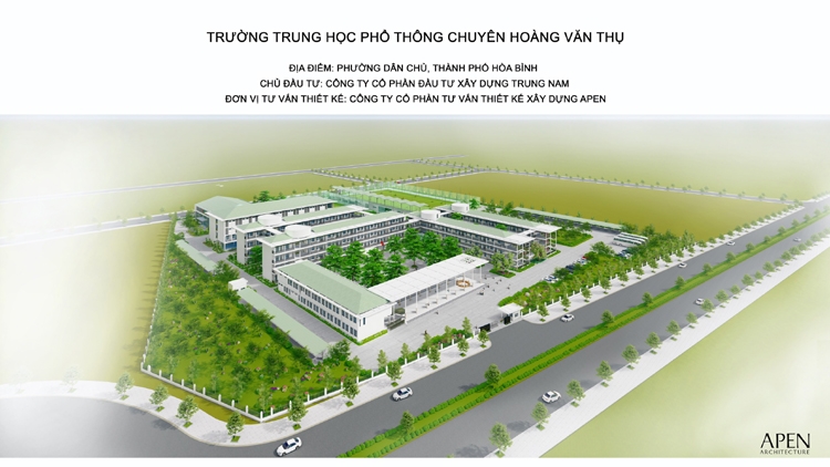 Hòa Bình: Khởi động xây dựng trường THPT trị giá 195 tỷ do Trungnam Group tài trợ