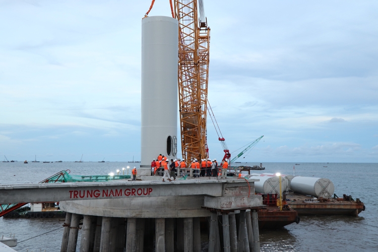 Nhà máy điện gió Đông Hải 1 với mức đầu tư gần 5.000 tỷ đồng đang thành hình