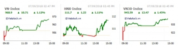 Thị trường chứng khoán 7/9: VNM và ngân hàng dẫn sóng, VN-Index tăng gần 11 điểm
