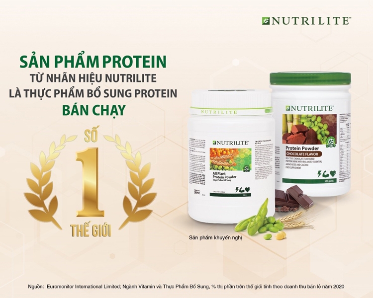 Dòng sản phẩm Nutrilite Protein đạt danh hiệu bán chạy số 1 thế giới