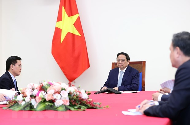 Thủ tướng Phạm Minh Chính điện đàm với Thủ tướng Pháp Elisabeth Borne