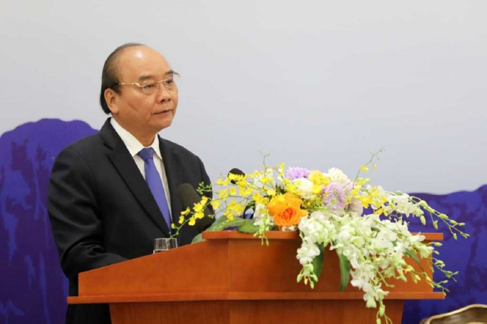Chủ tịch nước Nguyễn Xuân Phúc phát biểu khai mạc Kỳ họp ABAC III (Ảnh: Cổng TTĐT Quảng Ninh)