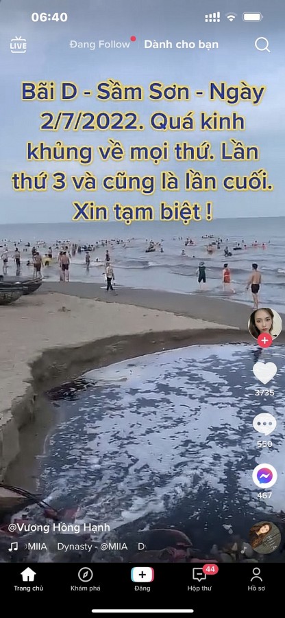Thanh Hóa: Clip quay cảnh xả thải bẩn ra bãi biển Sầm Sơn là không đúng sự thật