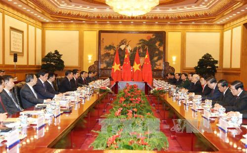 Tổng Bí thư Nguyễn Phú Trọng hội đàm với Tổng Bí thư, Chủ tịch Trung Quốc