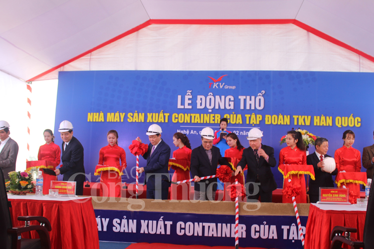 Tập đoàn TKV Hàn Quốc khởi công xây dựng Nhà máy sản xuất container tại Nghệ An