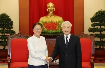 Tổng Bí thư, Chủ tịch nước tiếp Chủ tịch Quốc hội Lào
