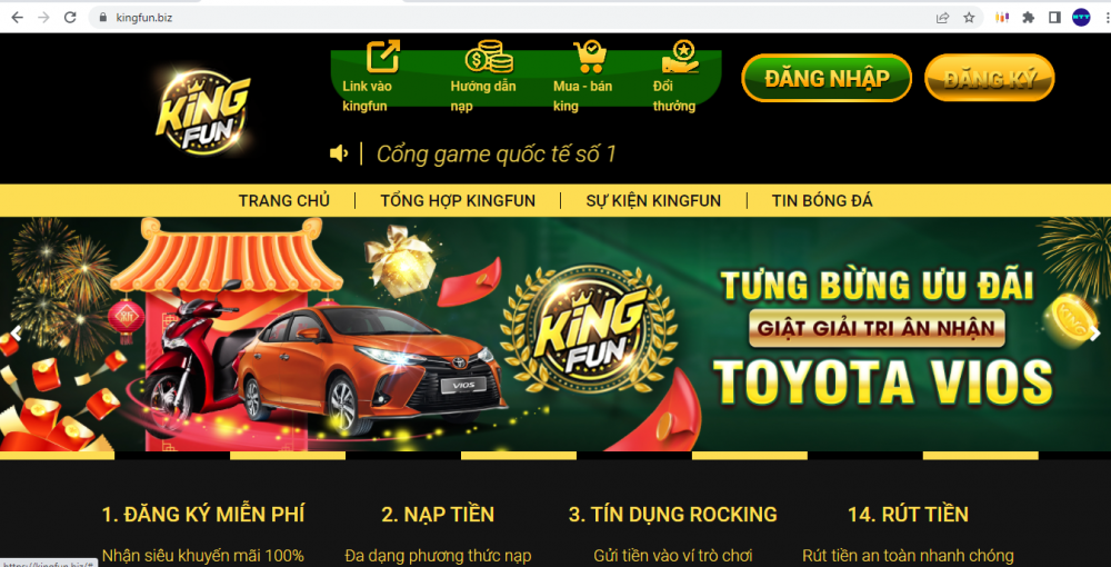 Kingfun quảng cáo tri ân tặng thưởng xe ô tô Toyota Vios