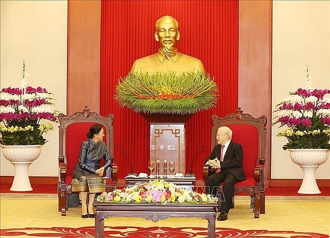 Tổng Bí thư Nguyễn Phú Trọng tiếp đồng chí Pany Yathotou, Ủy viên Bộ Chính trị Đảng Nhân dân Cách mạng Lào, Phó chủ tịch nước Lào đang thăm chính thức Việt Nam