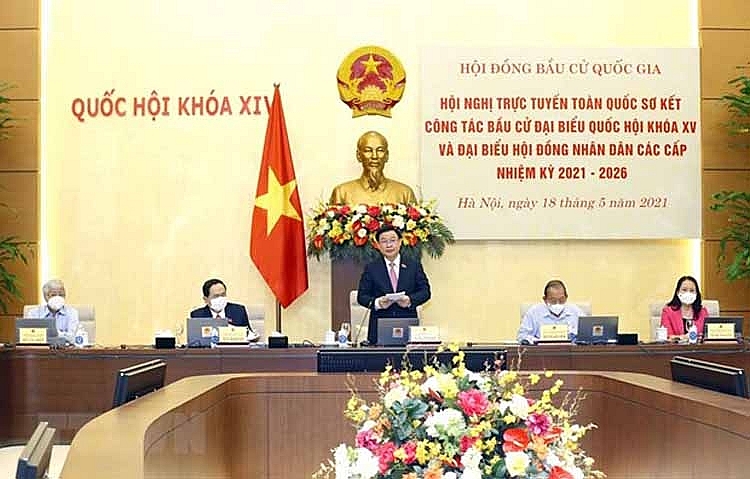 Chủ tịch Quốc hội Vương Đình Huệ phát biểu khai mạc hội nghị