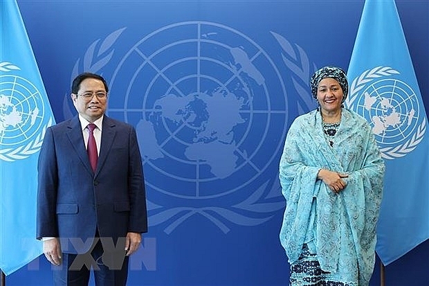 Thủ tướng Phạm Minh Chính gặp bà Amina J. Mohamed, Phó Tổng Thư ký Liên hợp quốc