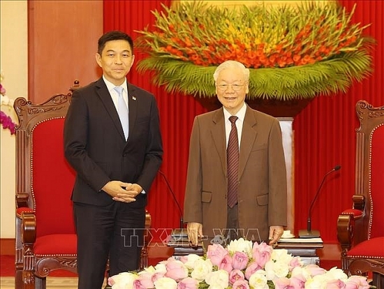 Tổng Bí thư Nguyễn Phú Trọng tiếp Chủ tịch Quốc hội Singapore