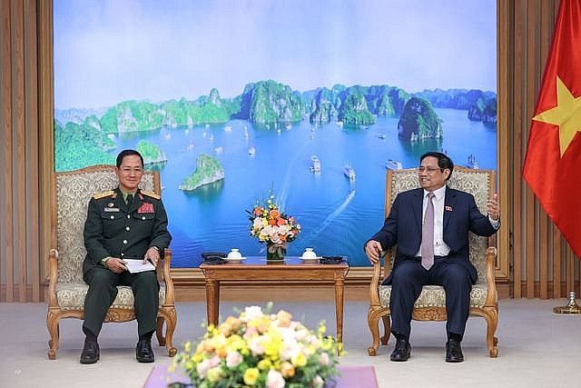 Thủ tướng Phạm Minh Chính tiếp Trung tướng Khamlieng Outhakaysone, Thứ trưởng Bộ Quốc phòng, Tổng Tham mưu trưởng QĐND Lào