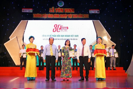 Vedan Việt Nam lần thứ 7 liên tiếp được vinh danh “Thương hiệu vàng nông nghiệp Việt Nam”