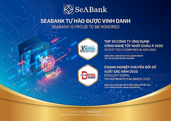 SeABank nhận giải thưởng Chuyển đổi số Việt Nam và “Top 30 công ty ứng dụng công nghệ tốt nhất châu Á 2020”