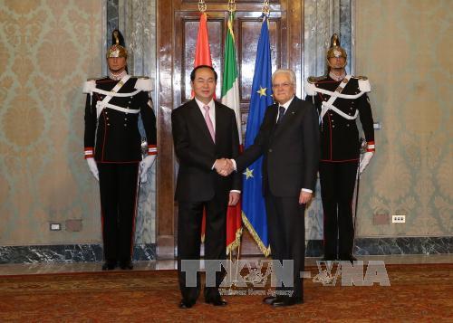 Chủ tịch nước hội đàm với Tổng thống Italia