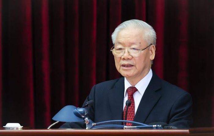 Tổng Bí thư Nguyễn Phú Trọng phát biểu tại Hội nghị Trung ương 6.