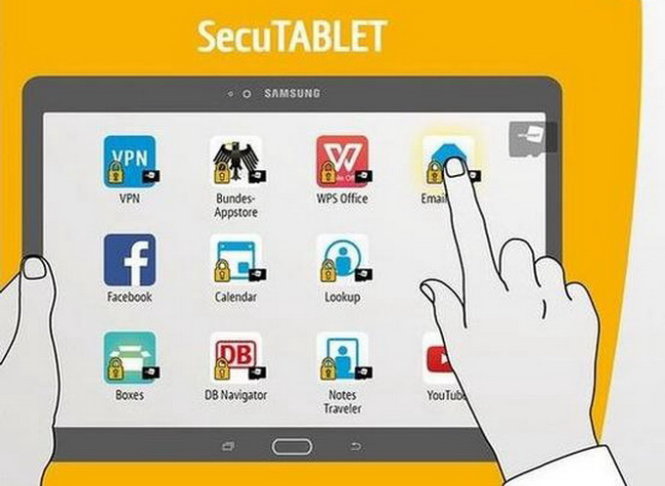 SecuTABLET là máy tính bảng Galaxy Tab S 10.5 với gói giải pháp bảo mật SecuSMART từ BlackBerry và IBM - Ảnh: ZDNet