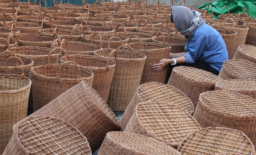  Sản phẩm được làm từ cỏ tế (guột) ở Phú Túc được thị trường nước ngoài ưa chuộng