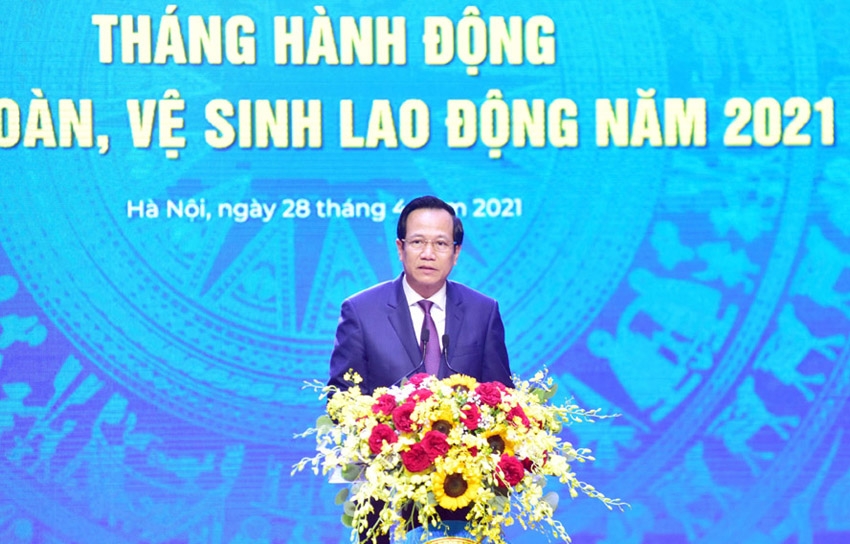 Bộ trưởng Bộ Lao động - Thương binh và Xã hội Đào Ngọc Dung phát động Tháng hành động về an toàn vệ sinh lao động năm 2021