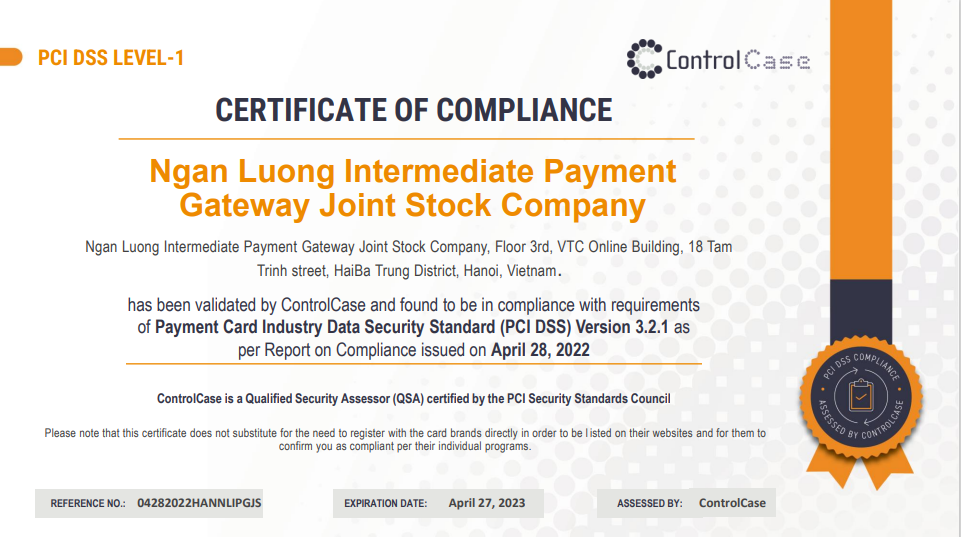 Ví điện tử và cổng trung gian thanh toán Ngân Lượng được trao chứng nhận bảo mật PCI DSS