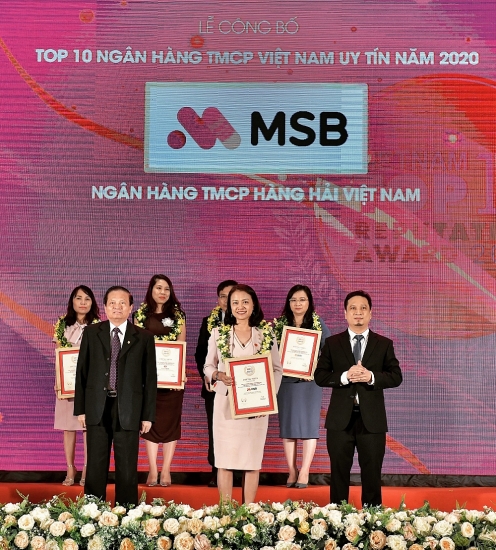 MSB vào top 10 ngân hàng TMCP tư nhân uy tín nhất Việt Nam
