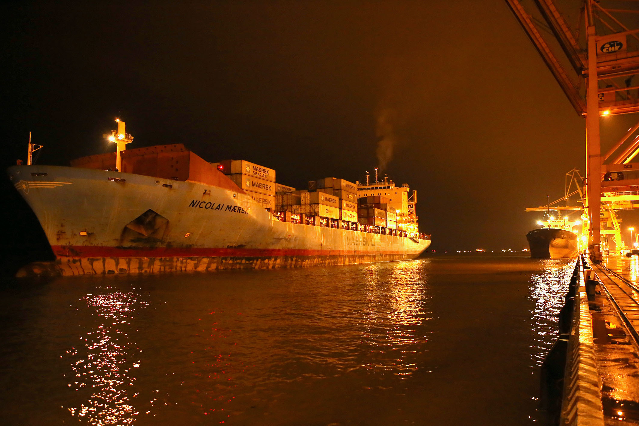 Cảng Hải Phòng đưa tàu Nicolai Maersk vào khai thác tại Cảng Tân Vũ.