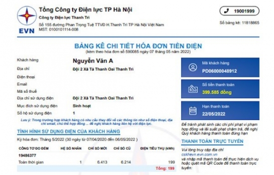 Tập đoàn Điện lực Việt Nam chính thức triển khai hóa đơn điện tử