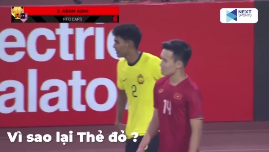 Đánh nguội Văn Hậu để trả đũa, hậu vệ Malaysia nhận thẻ đỏ rời sân
