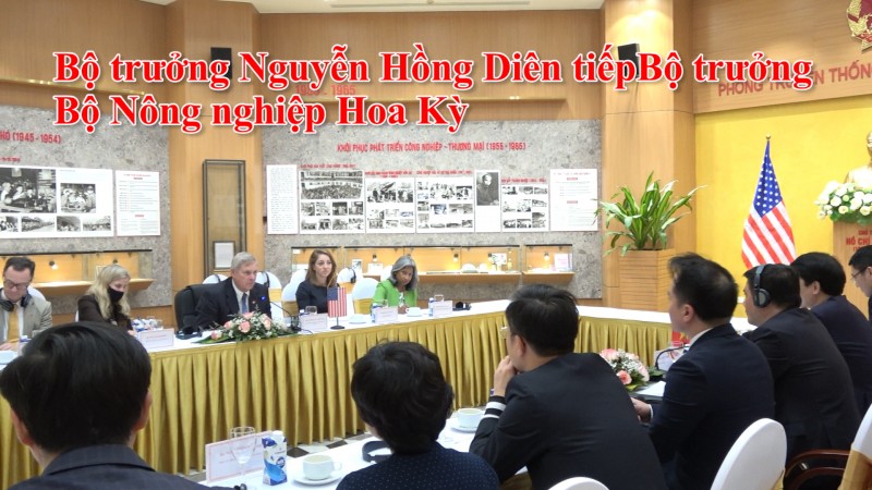 Bộ trưởng Nguyễn Hồng Diên tiếp Bộ trưởng Bộ Nông nghiệp Hoa Kỳ