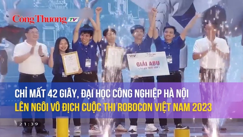 Chỉ mất 42 giây, Đại học Công nghiệp Hà Nội lên ngôi vô địch cuộc thi Robocon Việt Nam 2023