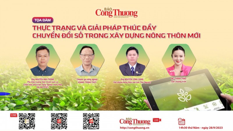 Trực tiếp 28/9: Tọa đàm “Thực trạng và giải pháp thúc đẩy chuyển đổi số trong xây dựng nông thôn mới”