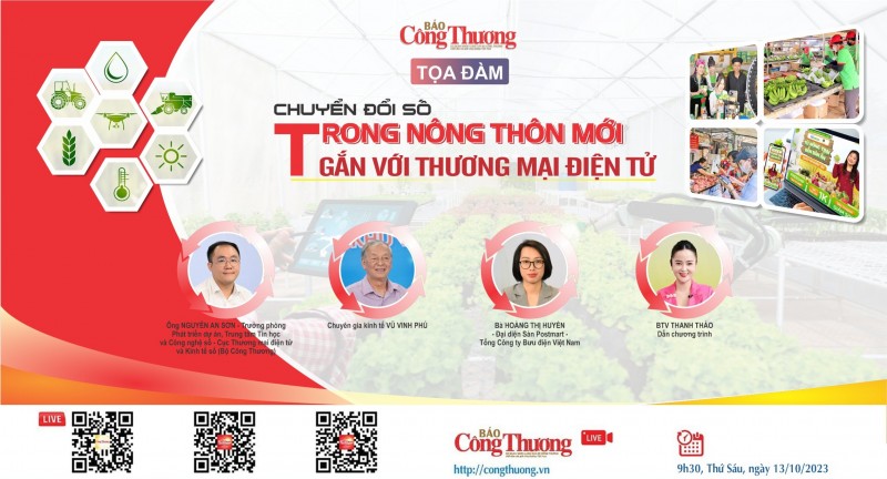 Trực tiếp 13/10: Tọa đàm “Chuyển đổi số trong nông thôn mới gắn với thương mại điện tử”