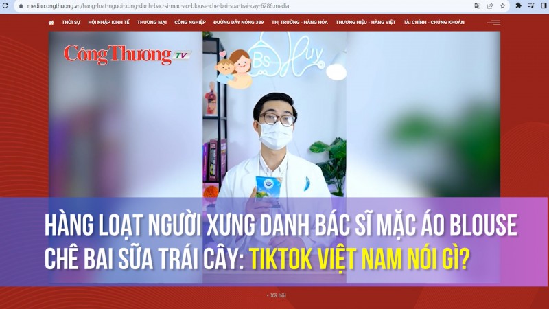 Hàng loạt người xưng danh bác sĩ mặc áo blouse chê bai sữa trái cây: TikTok Việt Nam nói gì?