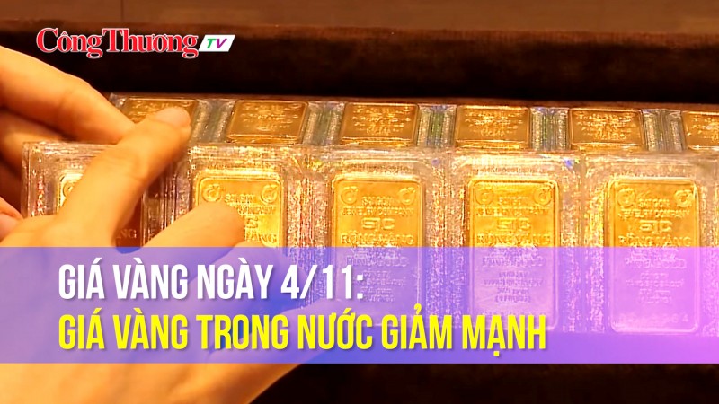 Giá vàng ngày 4/11: Giá vàng trong nước giảm mạnh