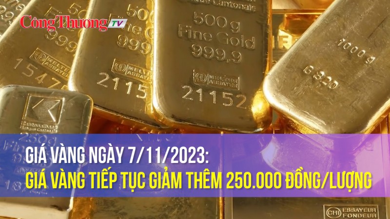 Giá vàng ngày 7/11/2023: Giá vàng tiếp tục giảm thêm 250.000 đồng/lượng