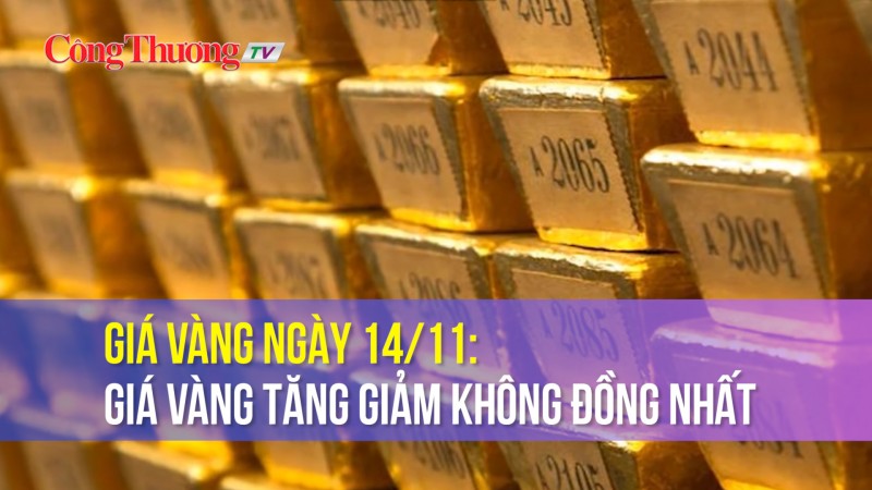 Giá vàng ngày 14/11: Giá vàng tăng giảm không đồng nhất