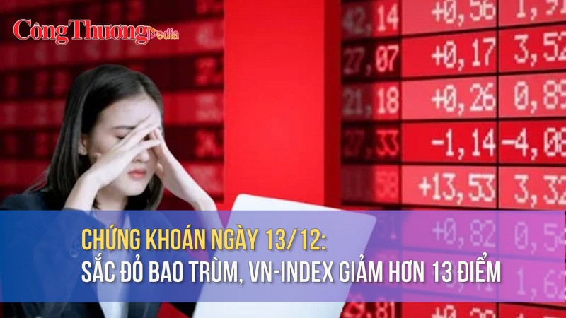 Chứng khoán ngày 13/12: Sắc đỏ bao trùm, VN-Index giảm hơn 13 điểm