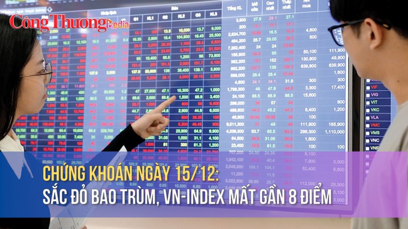 Chứng khoán ngày 15/12: Sắc đỏ bao trùm, VN-Index mất gần 8 điểm