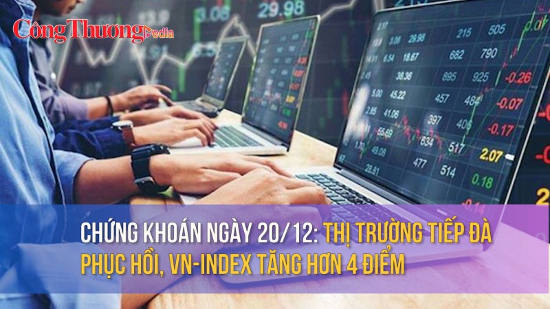 Chứng khoán ngày 20/12: Thị trường tiếp đà phục hồi, VN-Index tăng hơn 4 điểm