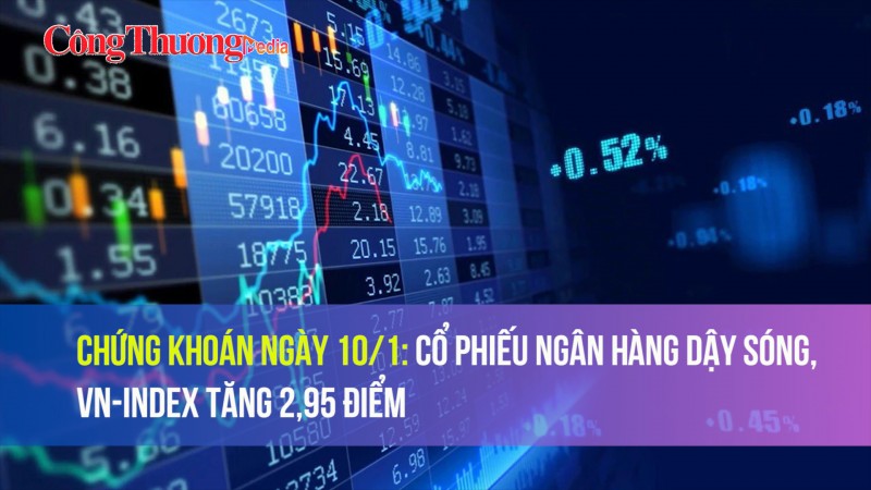 Chứng khoán ngày 10/1: Cổ phiếu ngân hàng dậy sóng, VN-Index tăng 2,95 điểm