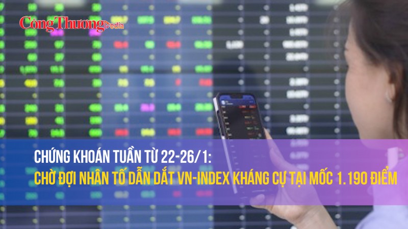 Chứng khoán tuần từ 22-26/1: Chờ đợi nhân tố dẫn dắt VN-Index kháng cự tại mốc 1.190 điểm