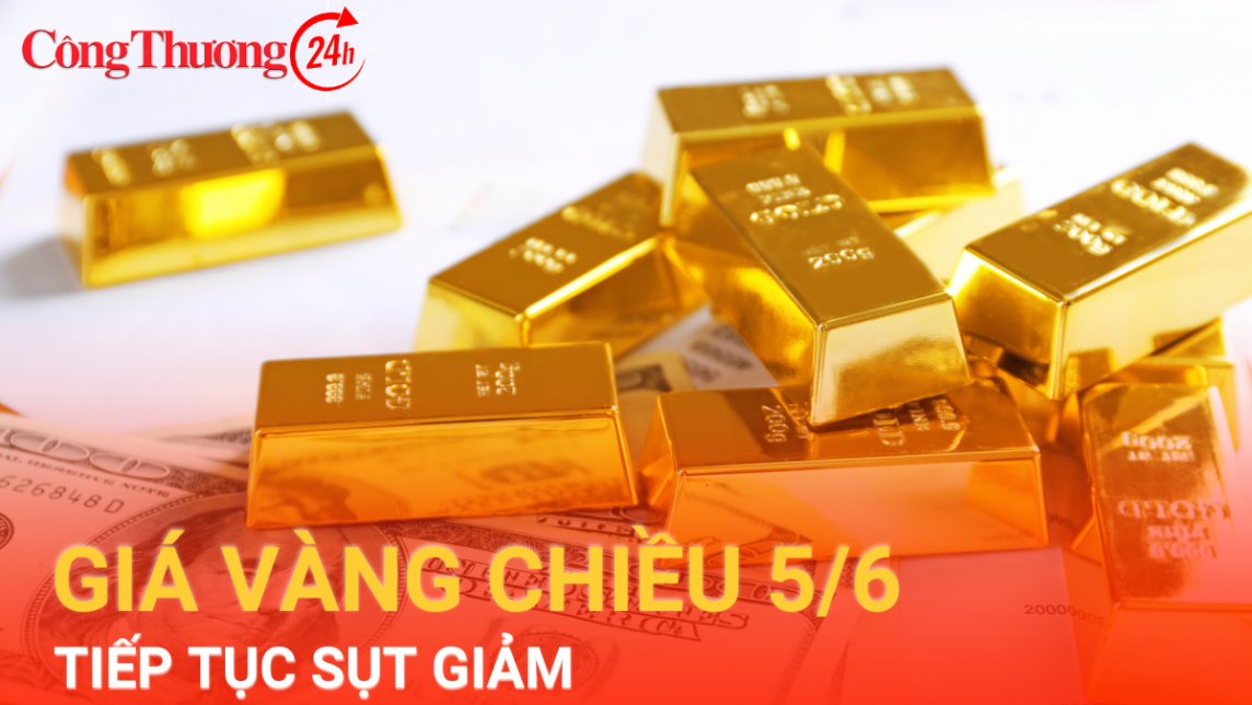 Giá vàng chiều nay 5/6/2024: Giá vàng SJC tiếp tục giảm thêm 1 triệu đồng/lượng chiều bán ra