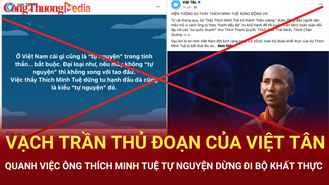 Vạch trần thủ đoạn của Việt Tân quanh việc ông Thích Minh Tuệ tự nguyện dừng đi bộ khất thực