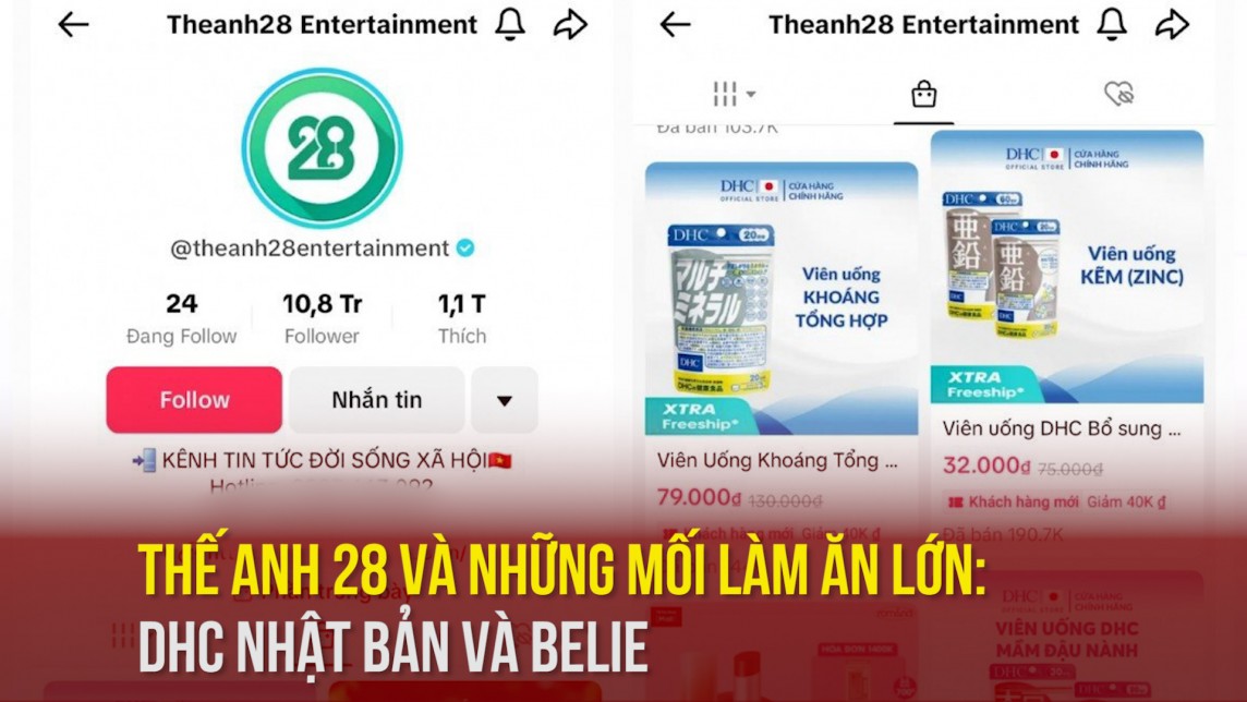 Thế Anh 28 và những mối ''hoa hồng'' kếch xù: DHC Nhật Bản và Belia